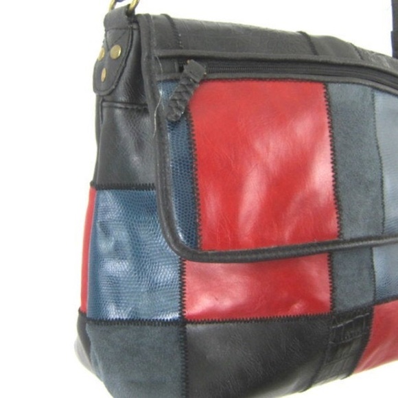 Vintage patchwork faux leather bag - Picture 3 of 7